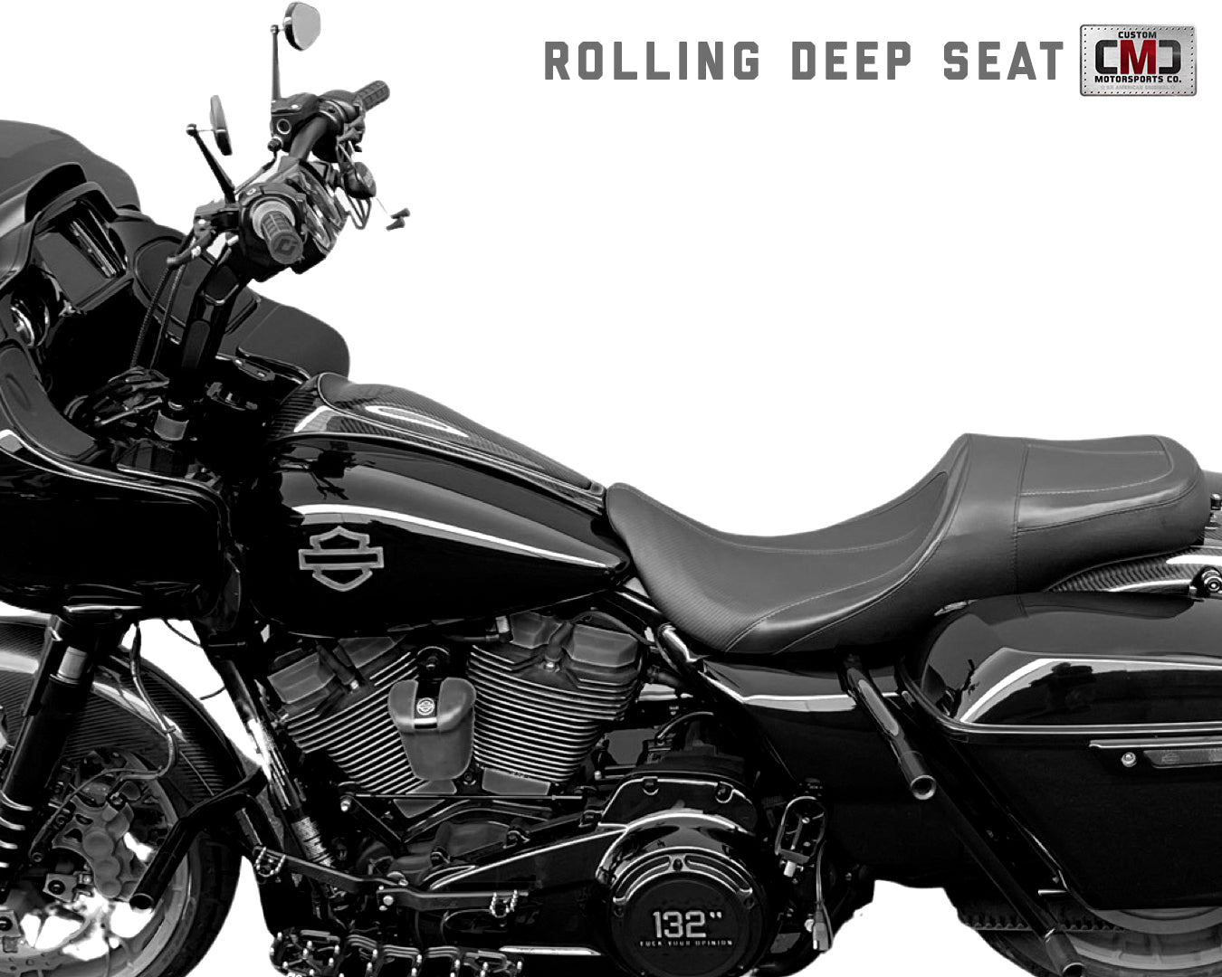 "Rolling Deep" 2Up Seat Touring '08-'23 | Carbon Fiber | | CMC Motorsports
