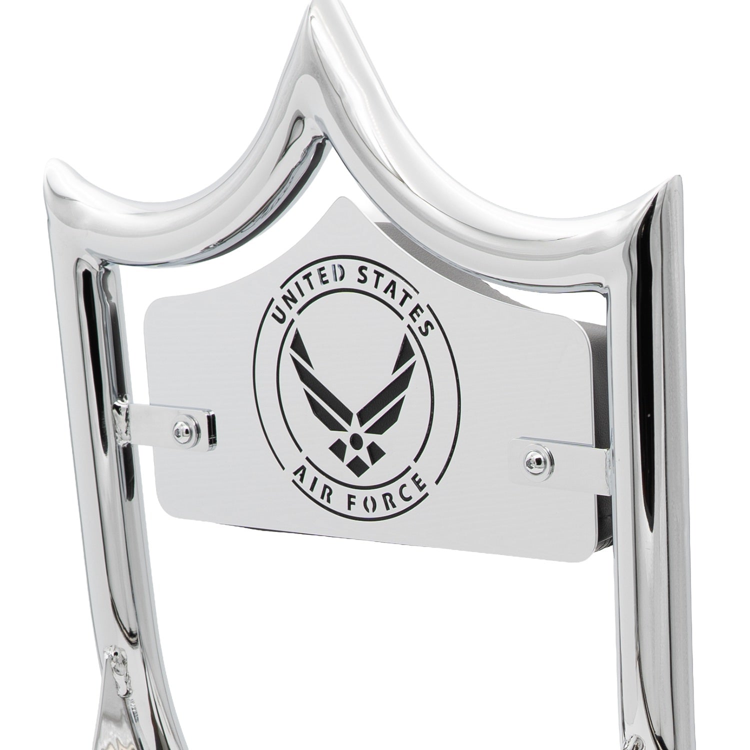 LARGE BACKPLATE for El Rey Backrest™ - AIR FORCE (Chrome or Black) | | CMC Motorsports