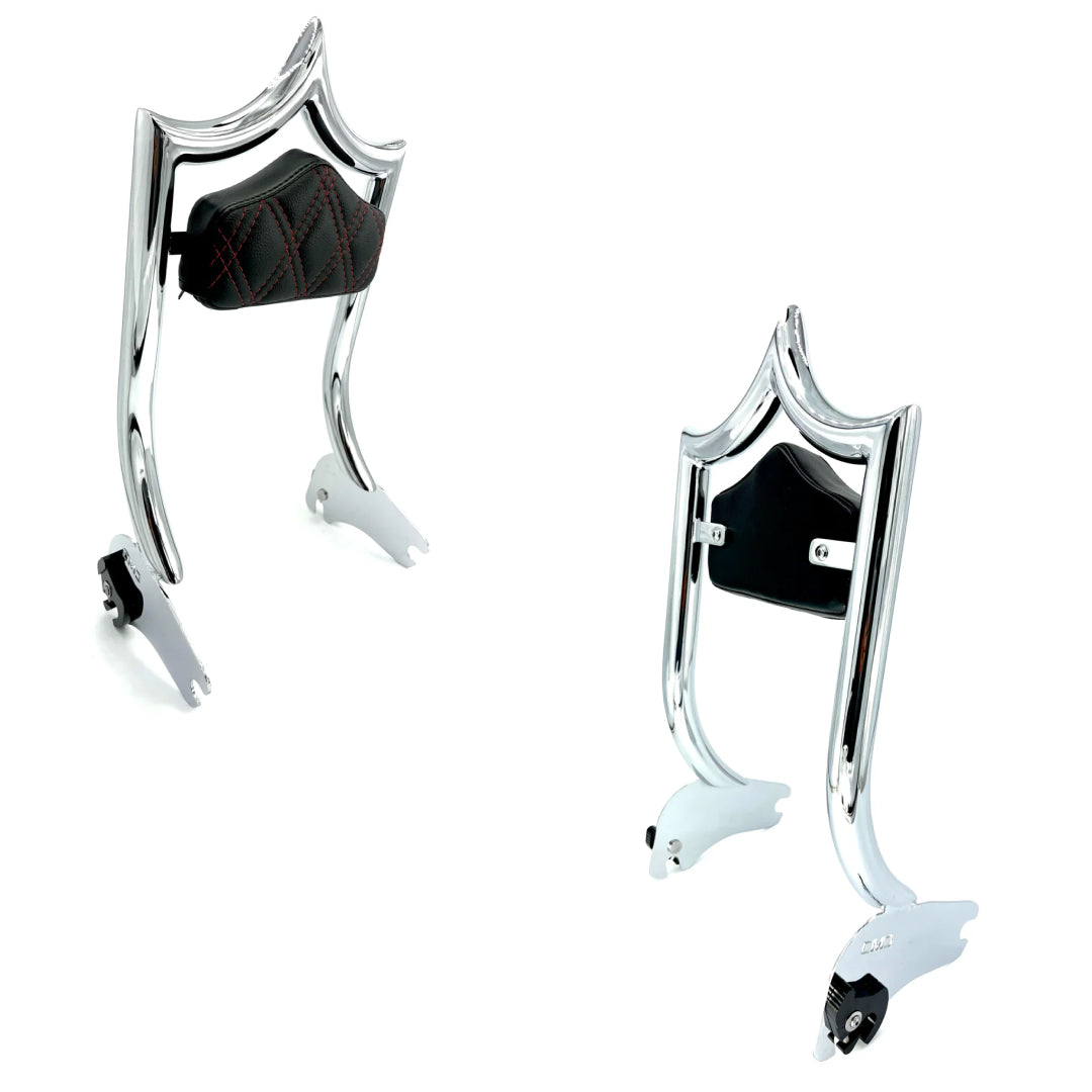 El Rey Backrest | 1994-2008 ALTO | Show Chrome Red Double Diamond | CMC Motorsports