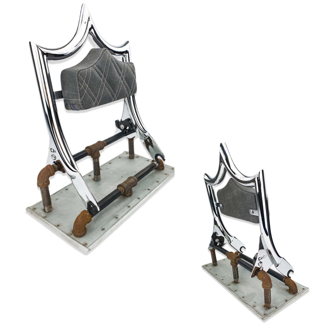 El Rey Backrest | 2009-2025 Classic | Dealer | Show Chrome Viejito Vintage Black | CMC Motorsports