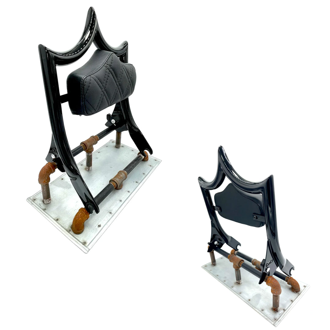 El Rey Backrest | 2009-2023 Classic | Gloss Black Black Double Diamond | CMC Motorsports