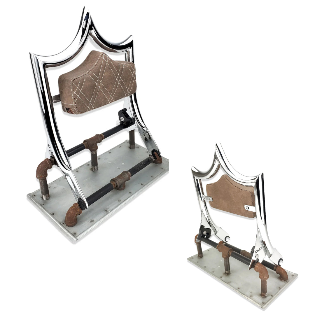 El Rey Backrest | 2009-2025 Classic | Dealer | Show Chrome Viejito Vintage Brown | CMC Motorsports