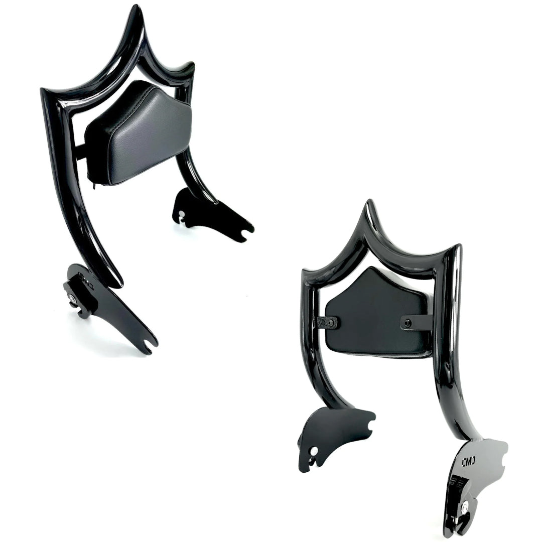 El Rey Backrest | 1994-2008 "OG" | Gloss Black Stealth | Solid Black - No Diamond Stitch | CMC Motorsports