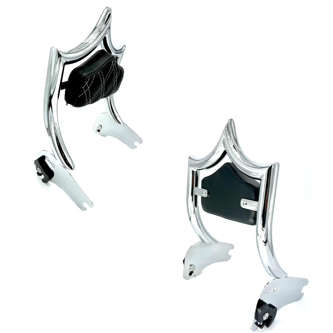 El Rey Backrest | 1994-2008 "OG" | Show Chrome White Double Diamond | CMC Motorsports