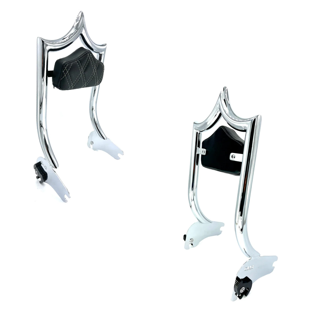 El Rey Backrest | 1994-2008 ALTO | Show Chrome White Double Diamond | CMC Motorsports