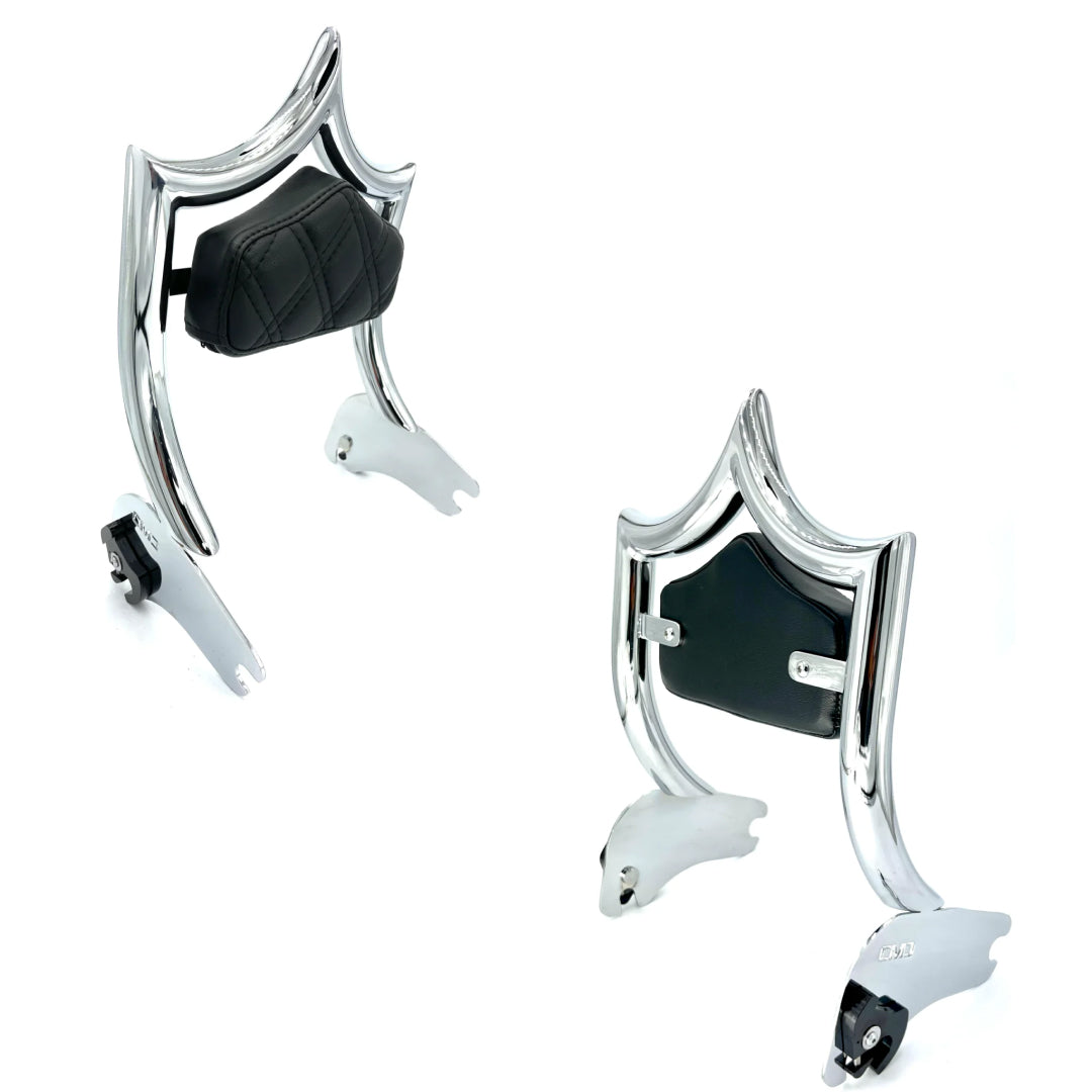 El Rey Backrest | 1994-2008 "OG" | Show Chrome Black Double Diamond | CMC Motorsports