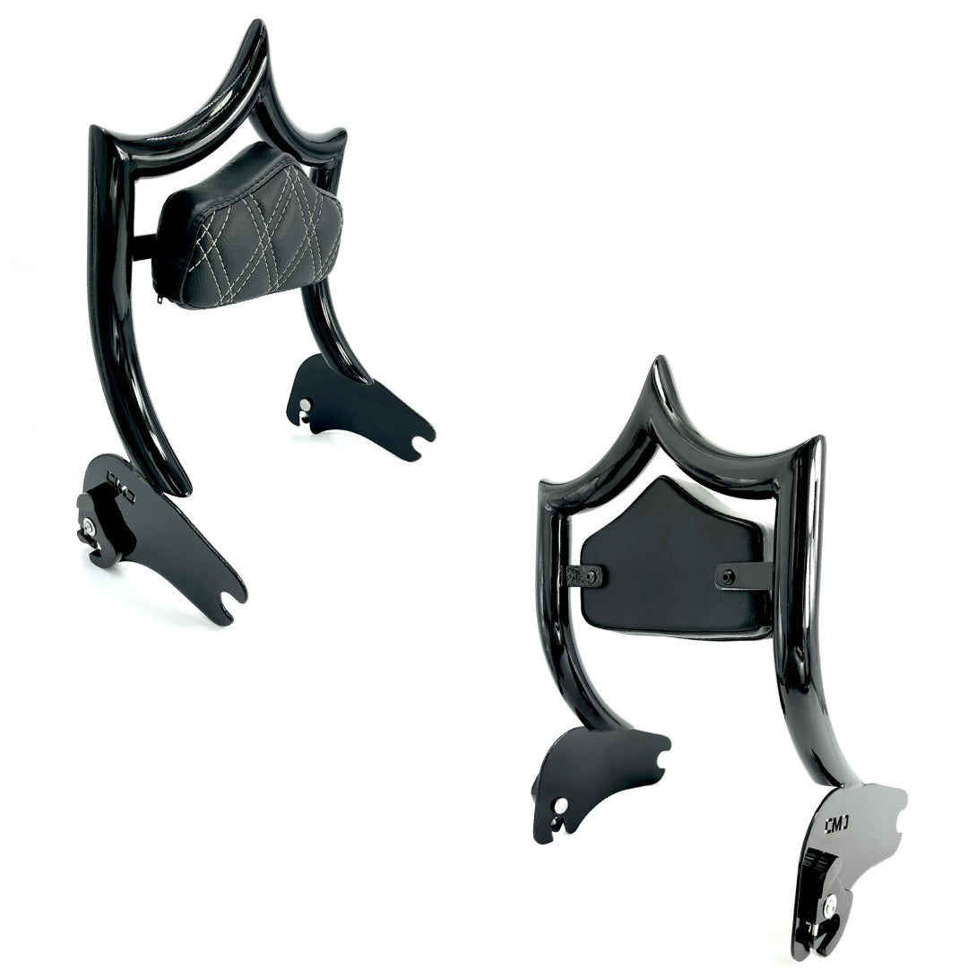 El Rey Backrest | 1994-2008 "OG" | Gloss Black White Double Diamond | CMC Motorsports
