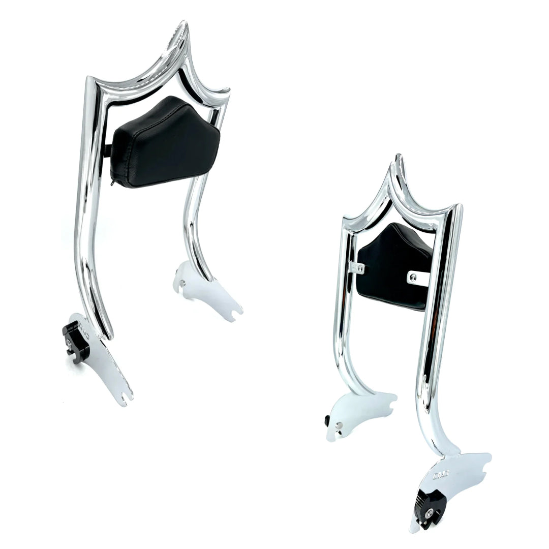 El Rey Backrest | 1994-2008 ALTO | Show Chrome Stealth | Solid Black - No Diamond Stitch | CMC Motorsports