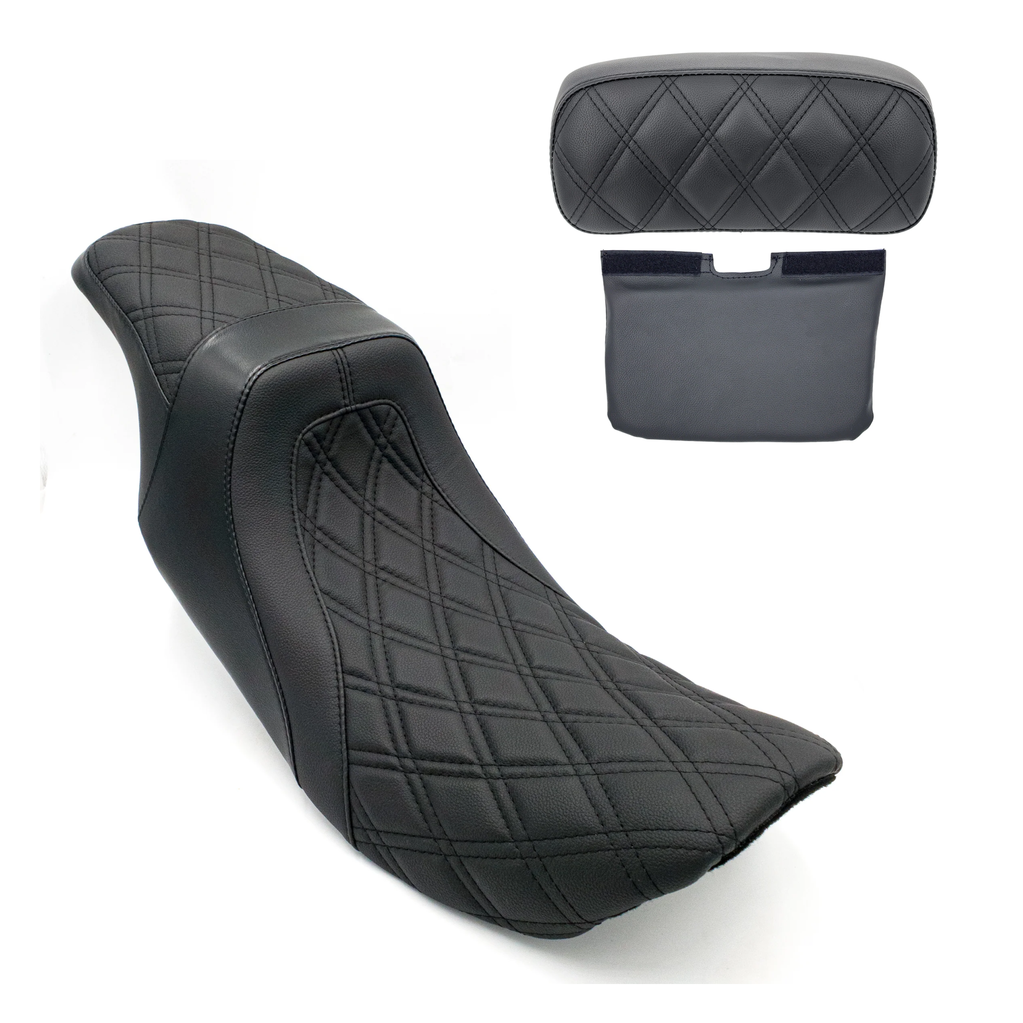Level-Up Seat & Tour Pak Pad Bundle | 1997-2007 Touring | Black Double Diamond | CMC Motorsports