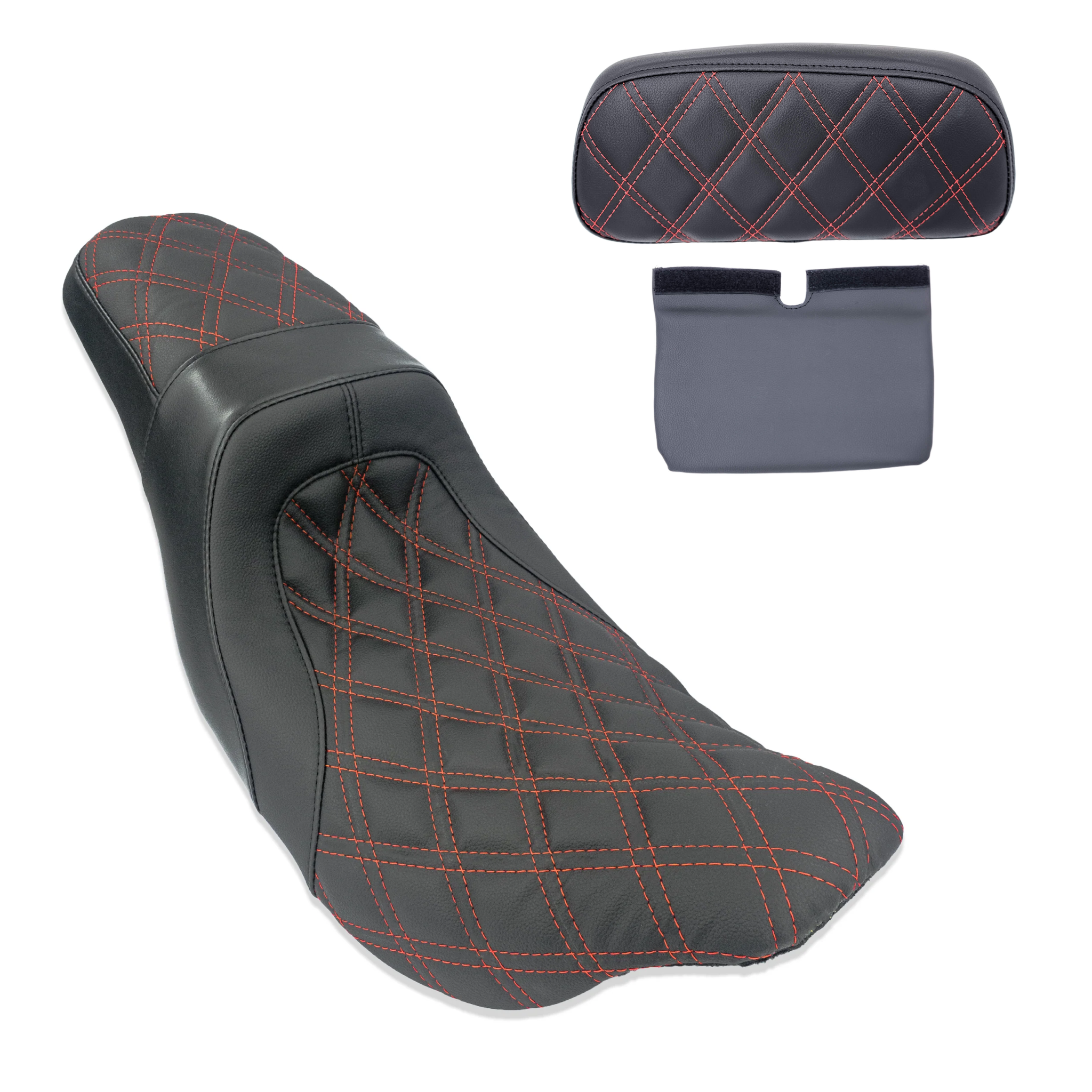 Level-Up Seat & Tour Pak Pad Bundle | 2014-2023 Touring | Red Double Diamond | CMC Motorsports