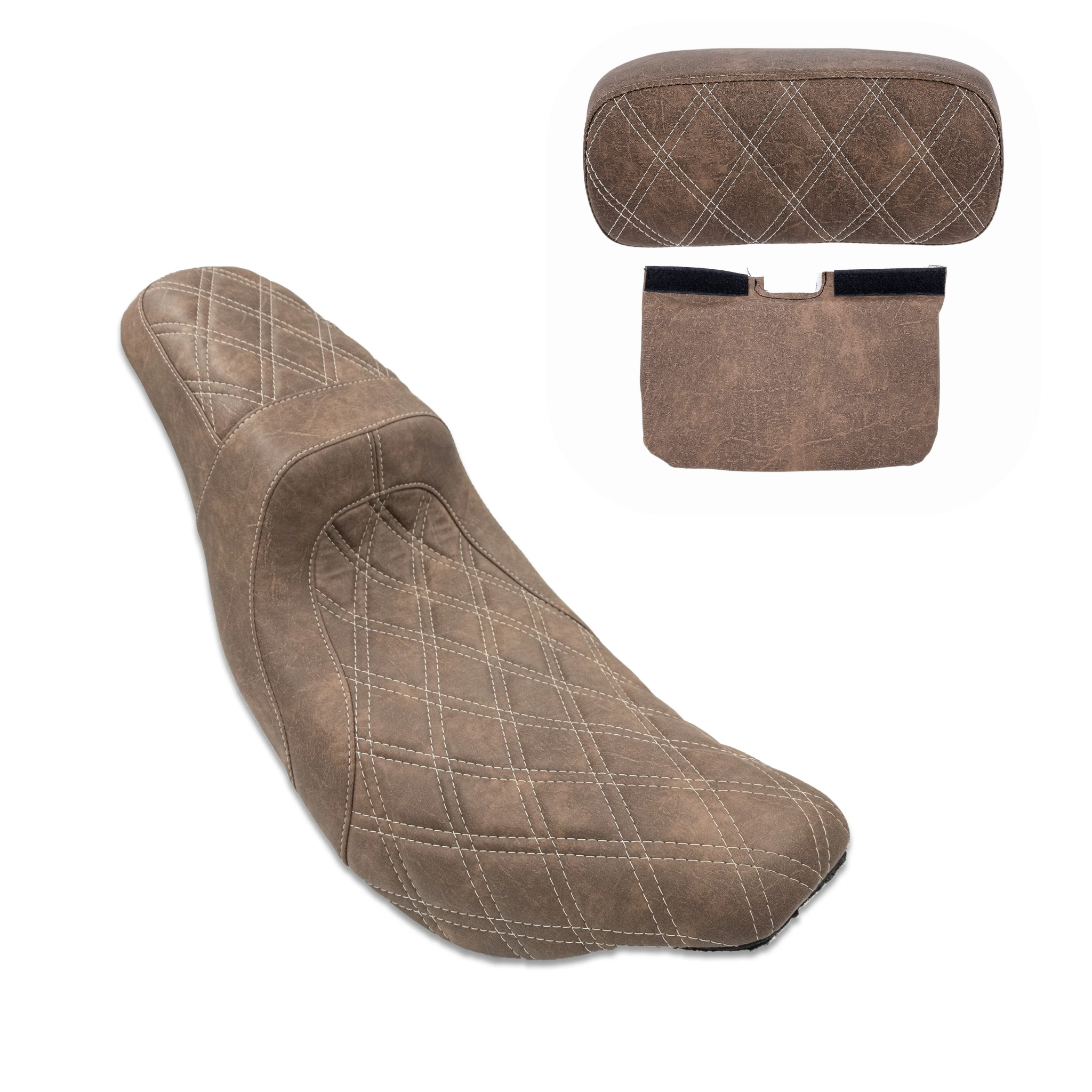 Level-Up Seat & Tour Pak Pad Bundle | 2008-2013 Touring | Viejito Vintage Brown 2 WEEK PRODUCTION LEAD TIME | CMC Motorsports