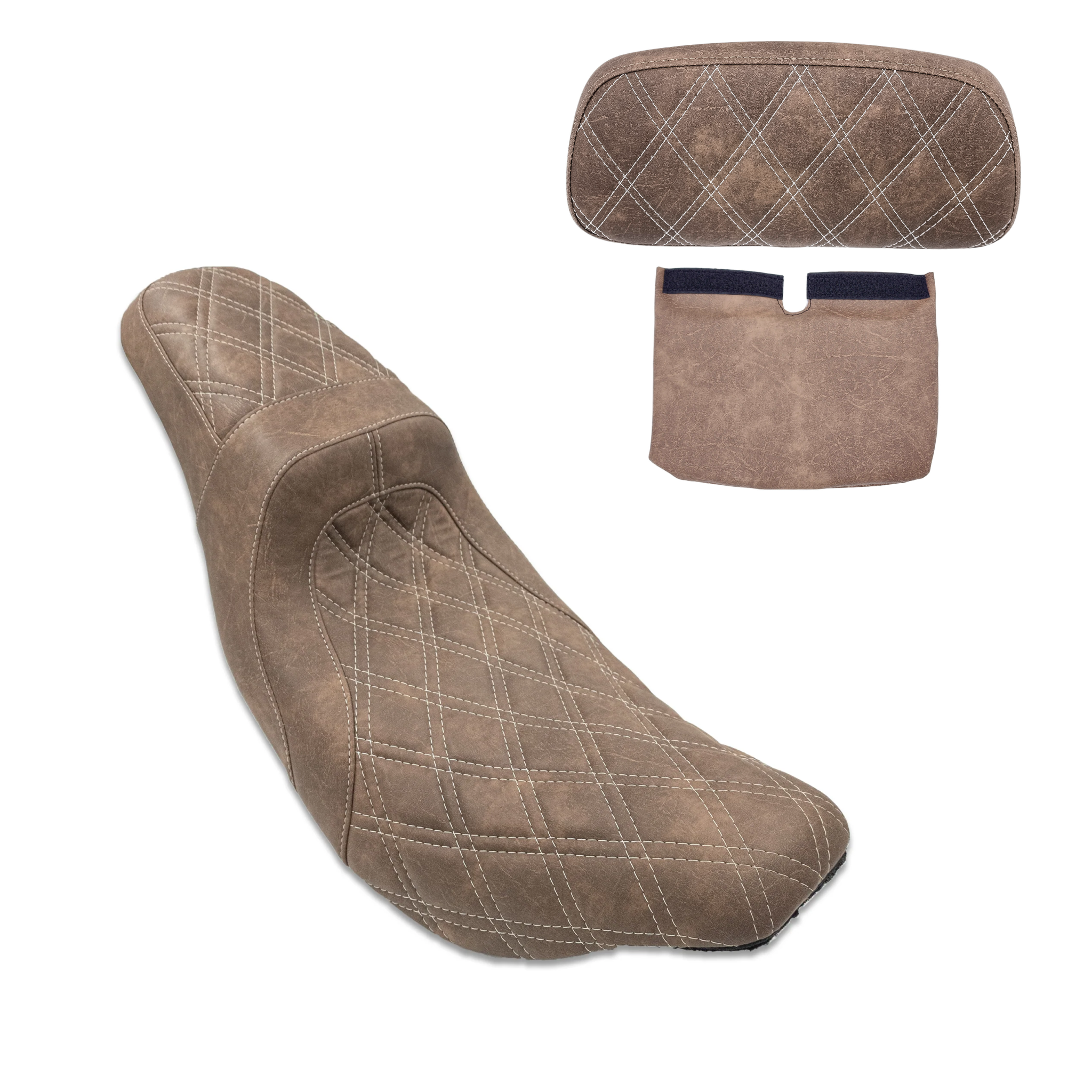 Level-Up Seat & Tour Pak Pad Bundle | 2014-2023 Touring | Viejito Vintage Brown 2 WEEK PRODUCTION LEAD TIME | CMC Motorsports