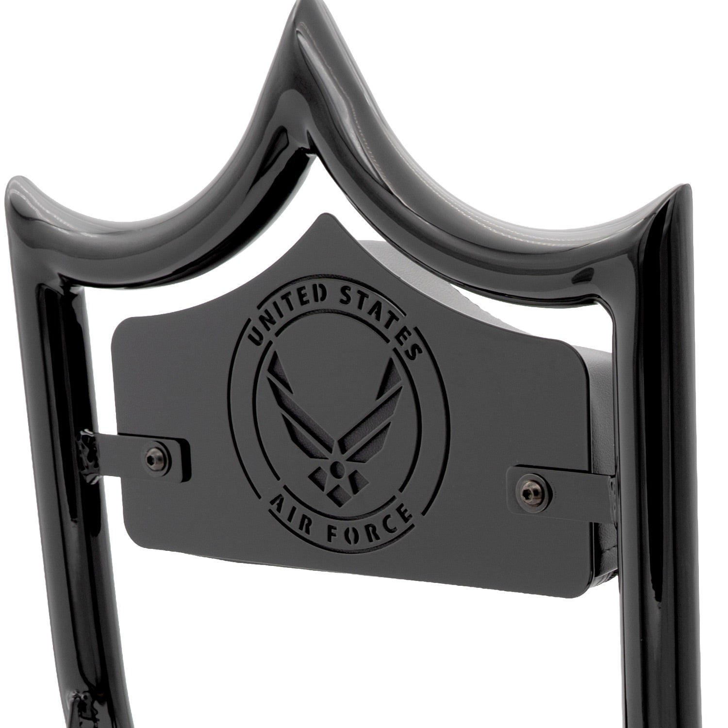 LARGE BACKPLATE for El Rey Backrest™ - AIR FORCE (Chrome or Black) | | CMC Motorsports