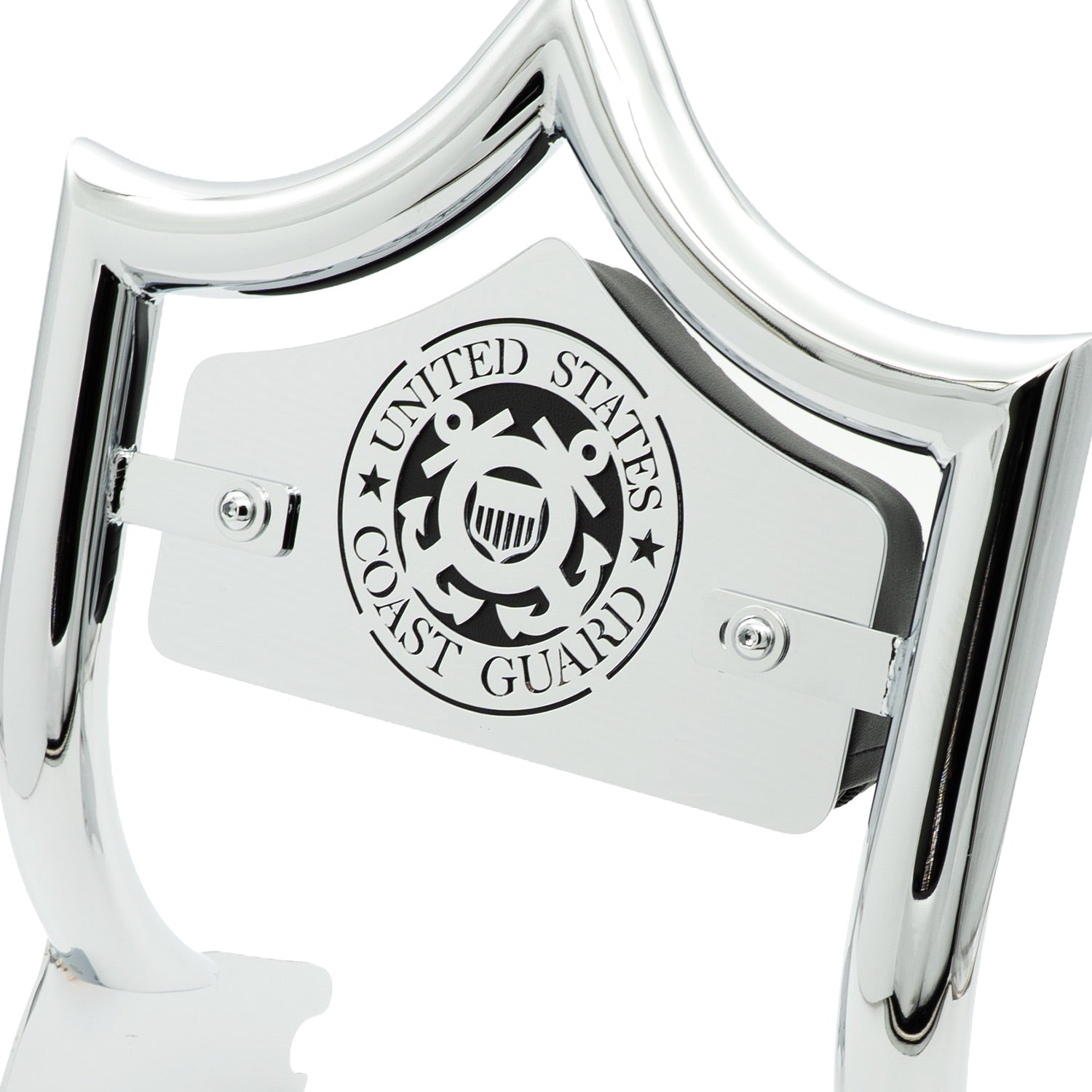 SMALL BACKPLATE for El Rey Backrest™ - COAST GUARD (Chrome or Black) | | CMC Motorsports