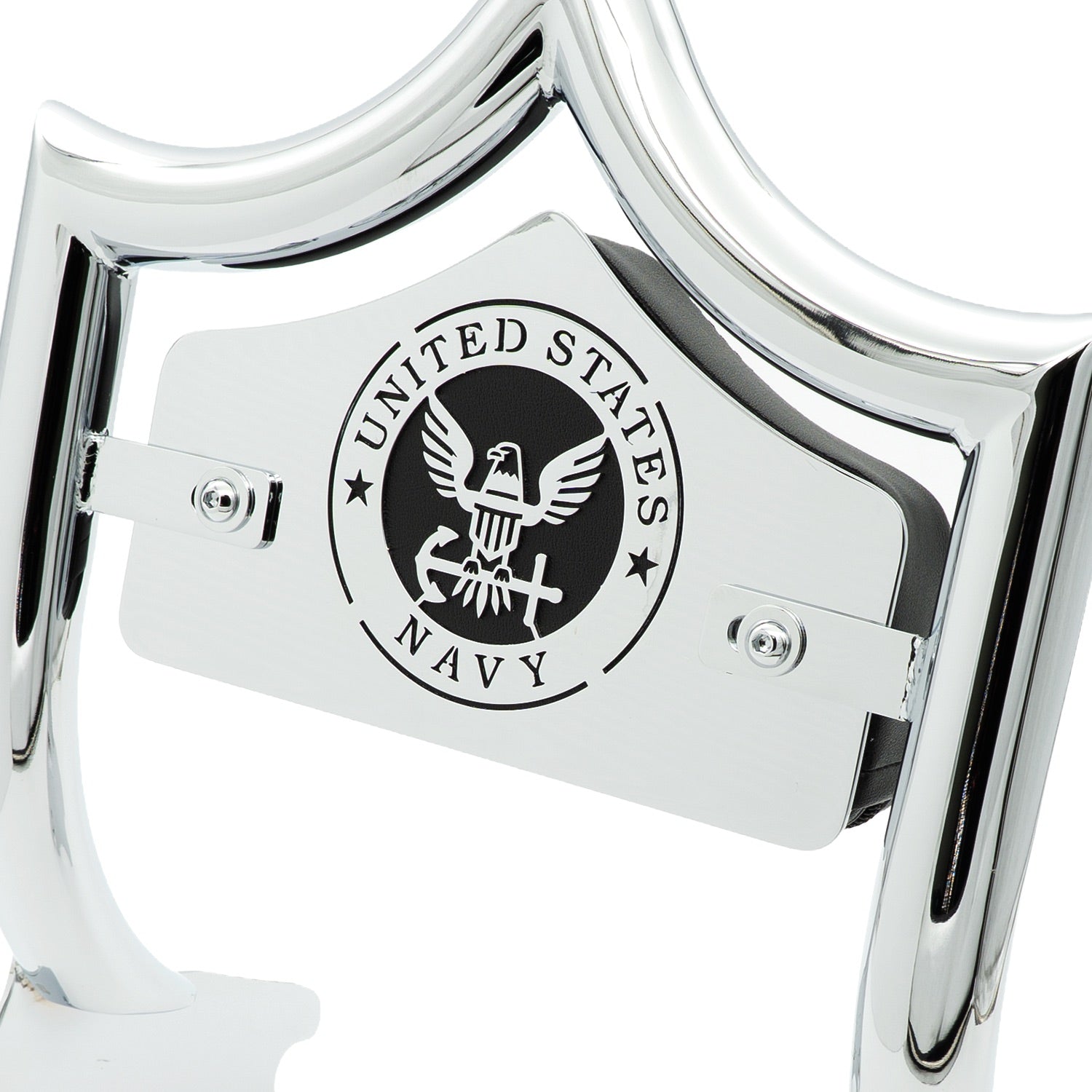 SMALL BACKPLATE for El Rey Backrest™ - NAVY (Chrome or Black) | | CMC Motorsports