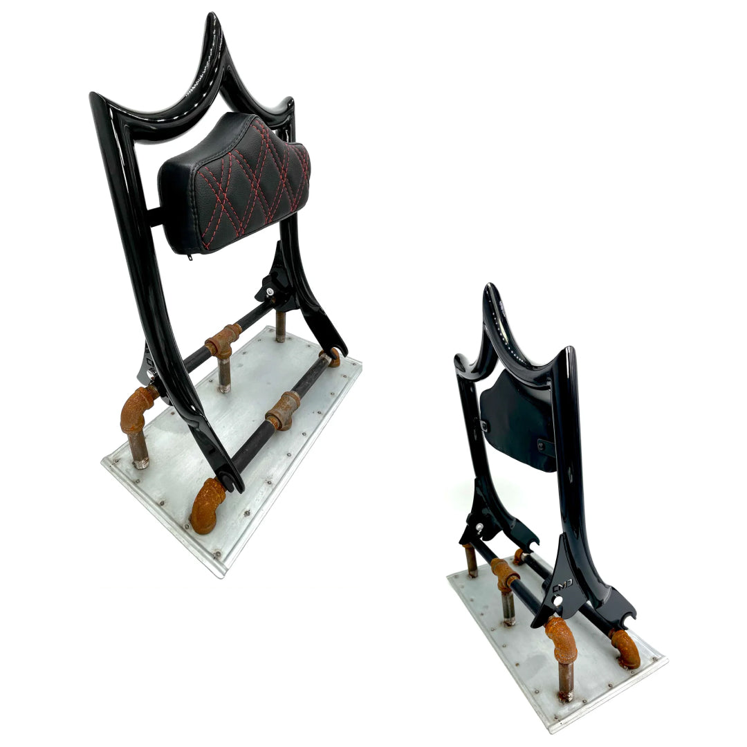 El Rey Backrest | 2009-2025 Dos Equis | Gloss Black Red Double Diamond | CMC Motorsports