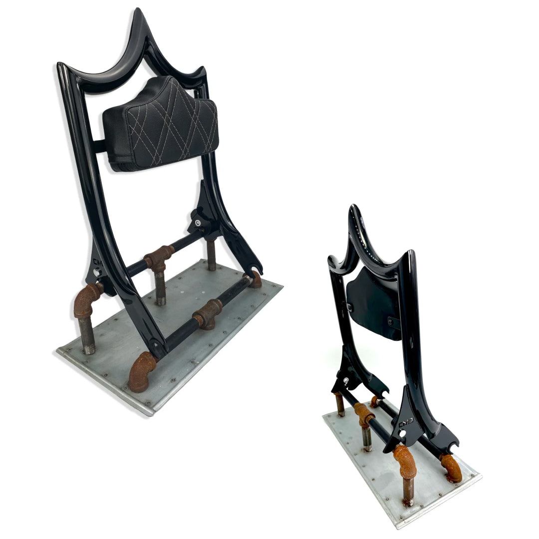 El Rey Backrest | 2009-2023 Dos Equis | Gloss Black Charcoal Double Diamond | CMC Motorsports