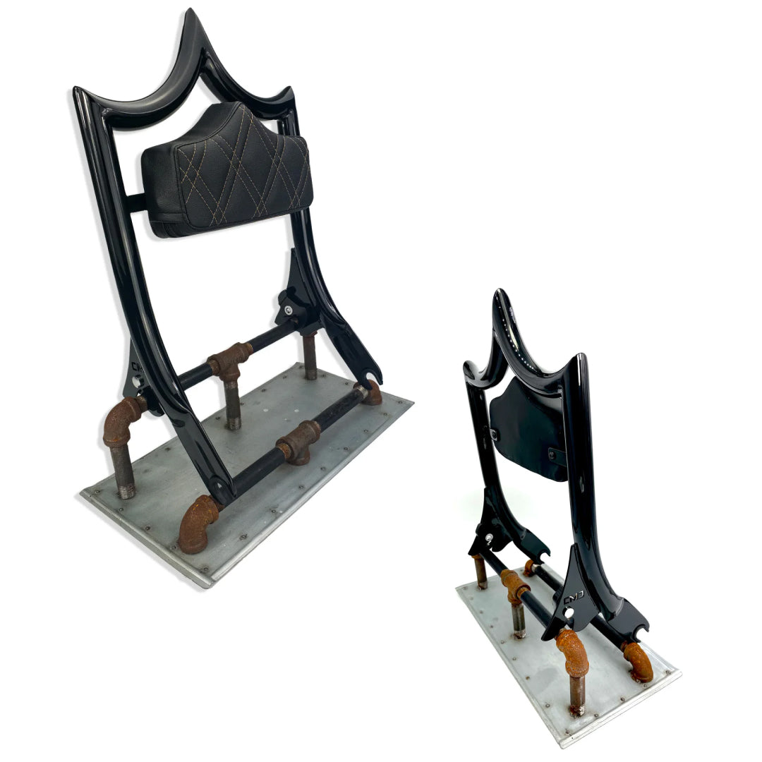 El Rey Backrest | 2009-2023 Dos Equis | Gloss Black Sand Double Diamond | CMC Motorsports