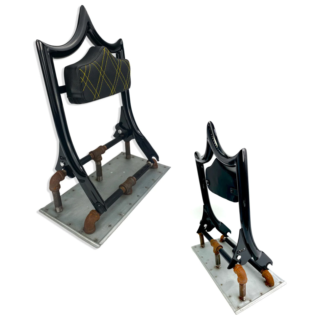 El Rey Backrest | 2009-2025 Dos Equis | Gloss Black Yellow Double Diamond | CMC Motorsports