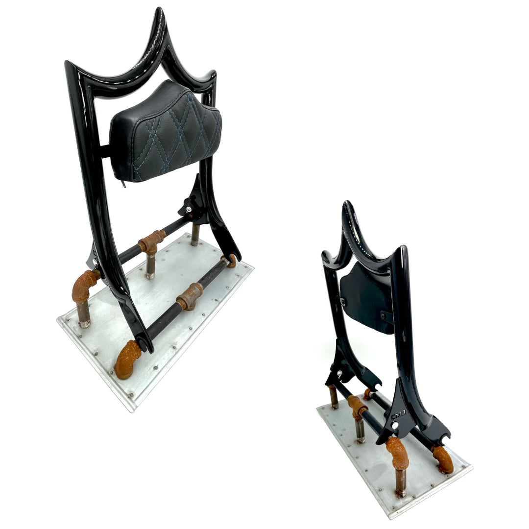 El Rey Backrest | 2009-2025 Dos Equis | Gloss Black Blue Double Diamond | CMC Motorsports