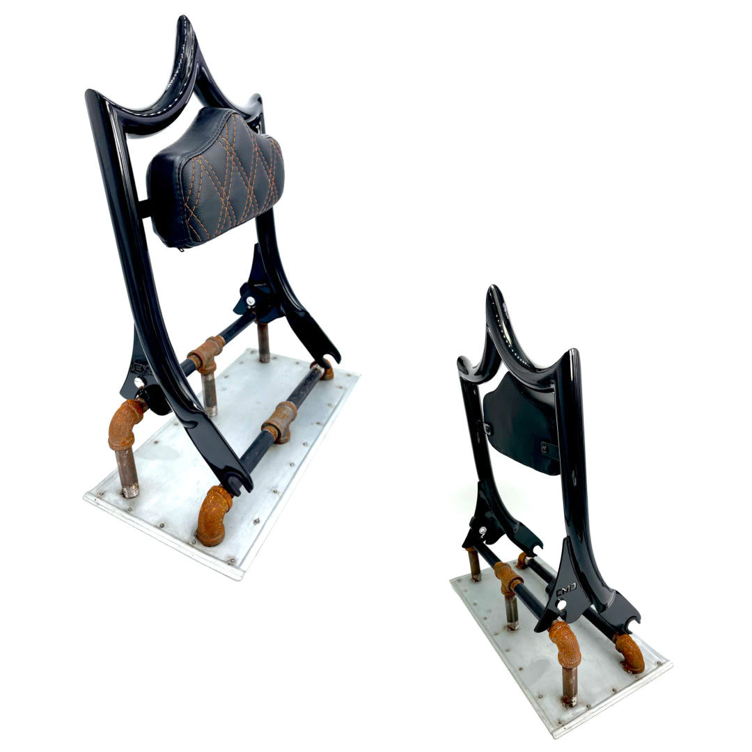 El Rey Backrest | 2009-2025 Dos Equis | Gloss Black Orange Double Diamond | CMC Motorsports