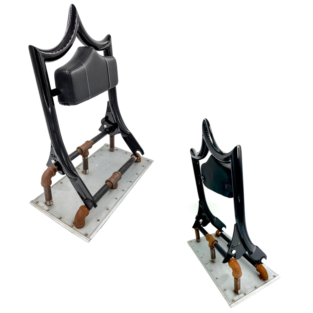 El Rey Backrest | 2009-2025 Dos Equis | Gloss Black Carbon Fiber White | CMC Motorsports