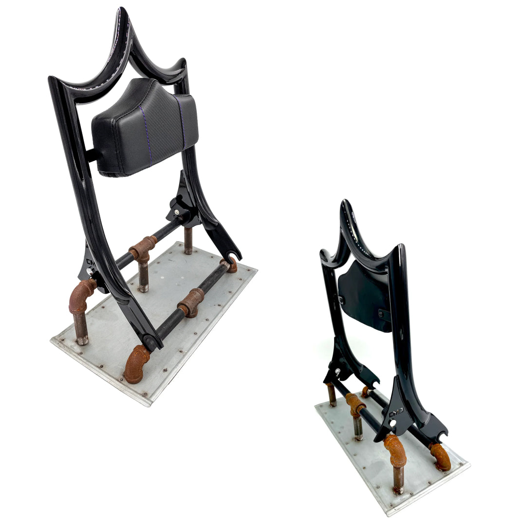 El Rey Backrest | 2009-2023 Dos Equis | Gloss Black Carbon Fiber Blue | CMC Motorsports