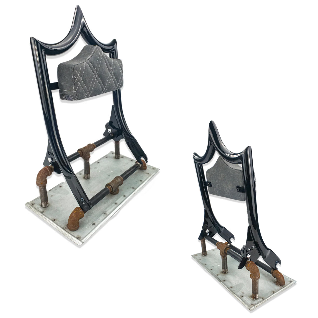 El Rey Backrest | 2009-2023 Dos Equis | Gloss Black Viejito Vintage Black | CMC Motorsports