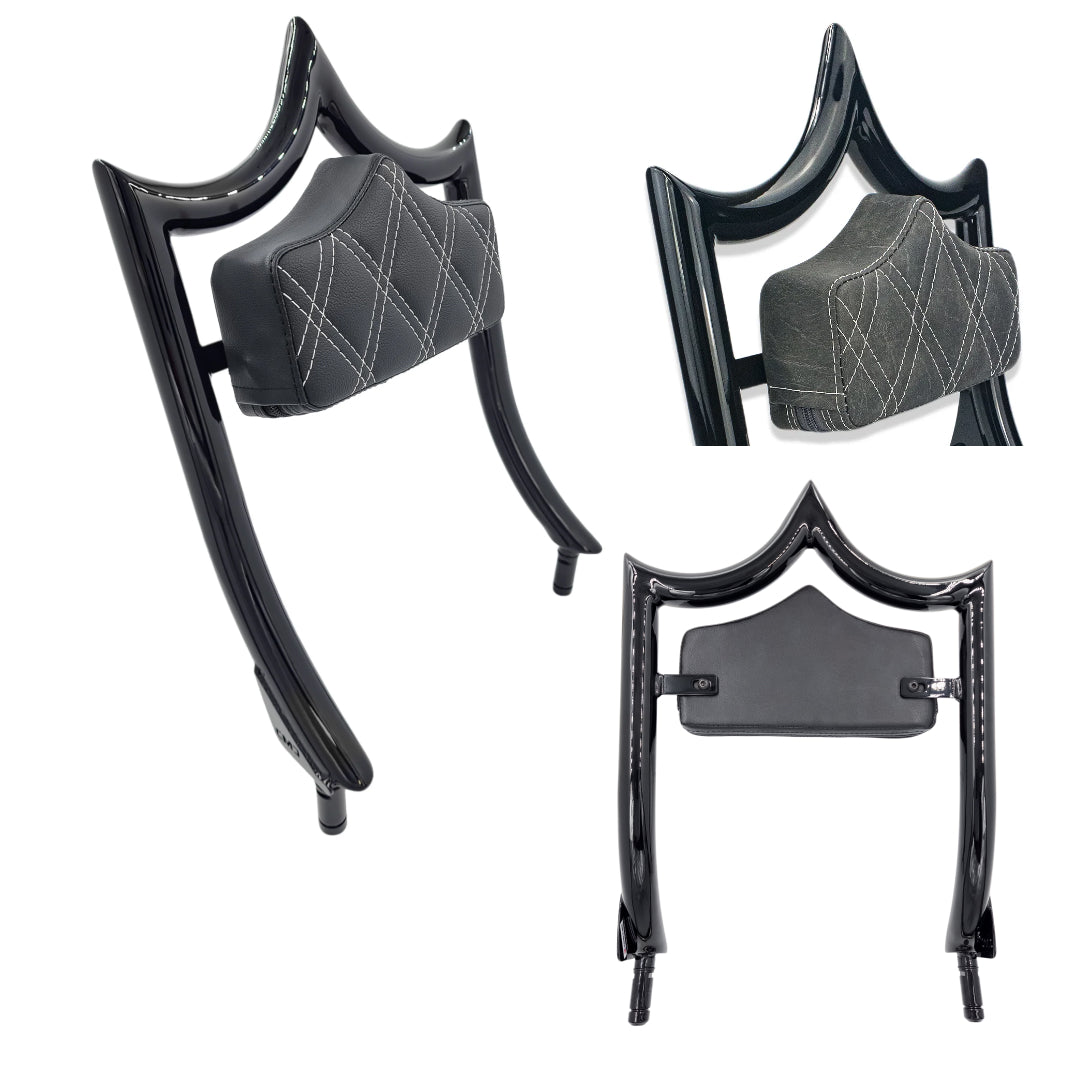 El Rey "TRIKE" Backrest | Gloss Black Viejito Vintage Black | CMC Motorsports