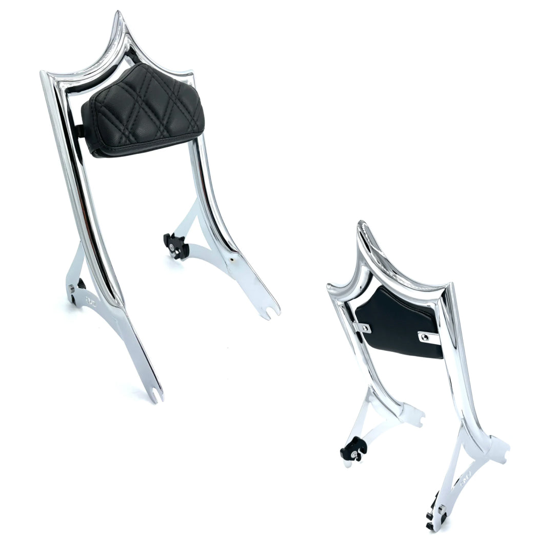 El Rey Backrest | 2000-2017 Softail | Show Chrome BACKORDERED ESTIMATED FULFILLMENT BY JANUARY 9 Black Double Diamond | CMC Motorsports