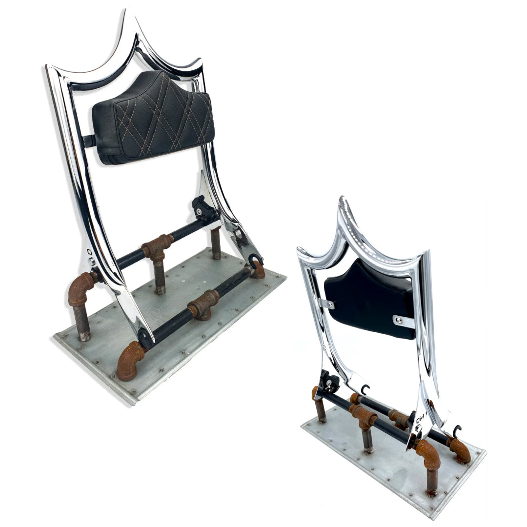 El Rey Backrest | 2009-2025 Dos Equis | Show Chrome Sand Double Diamond | CMC Motorsports