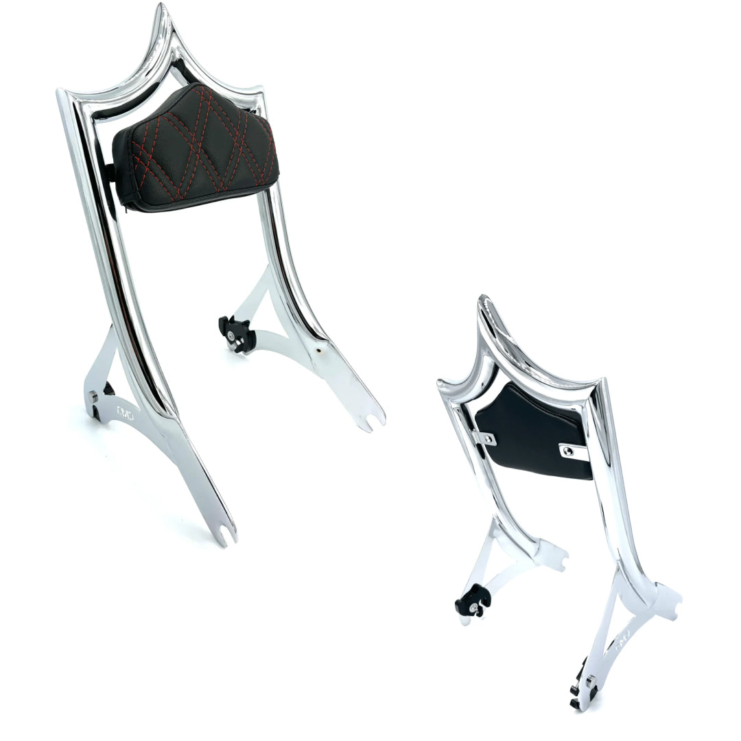 El Rey Backrest | 2000-2017 Softail | Show Chrome BACKORDERED ESTIMATED FULFILLMENT BY NOVEMBER 21 Red Double Diamond | CMC Motorsports