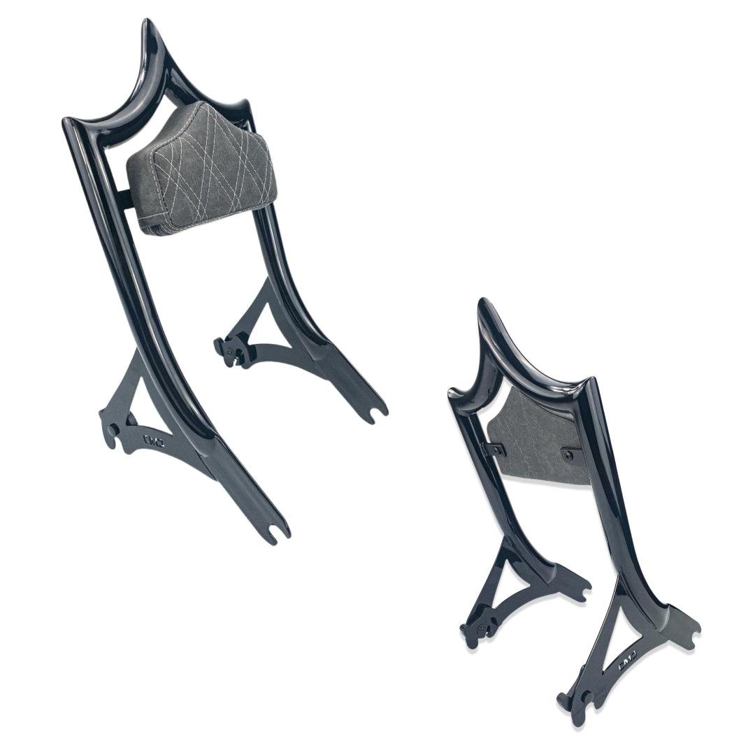 El Rey Backrest | 2000-2017 Softail | Gloss Black Viejito Vintage Black | CMC Motorsports