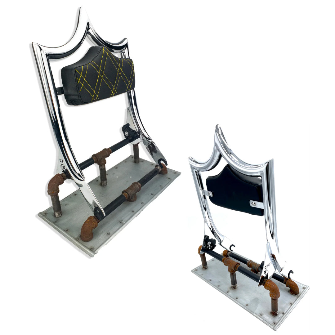 El Rey Backrest | 2009-2025 Dos Equis | Show Chrome Yellow Double Diamond | CMC Motorsports