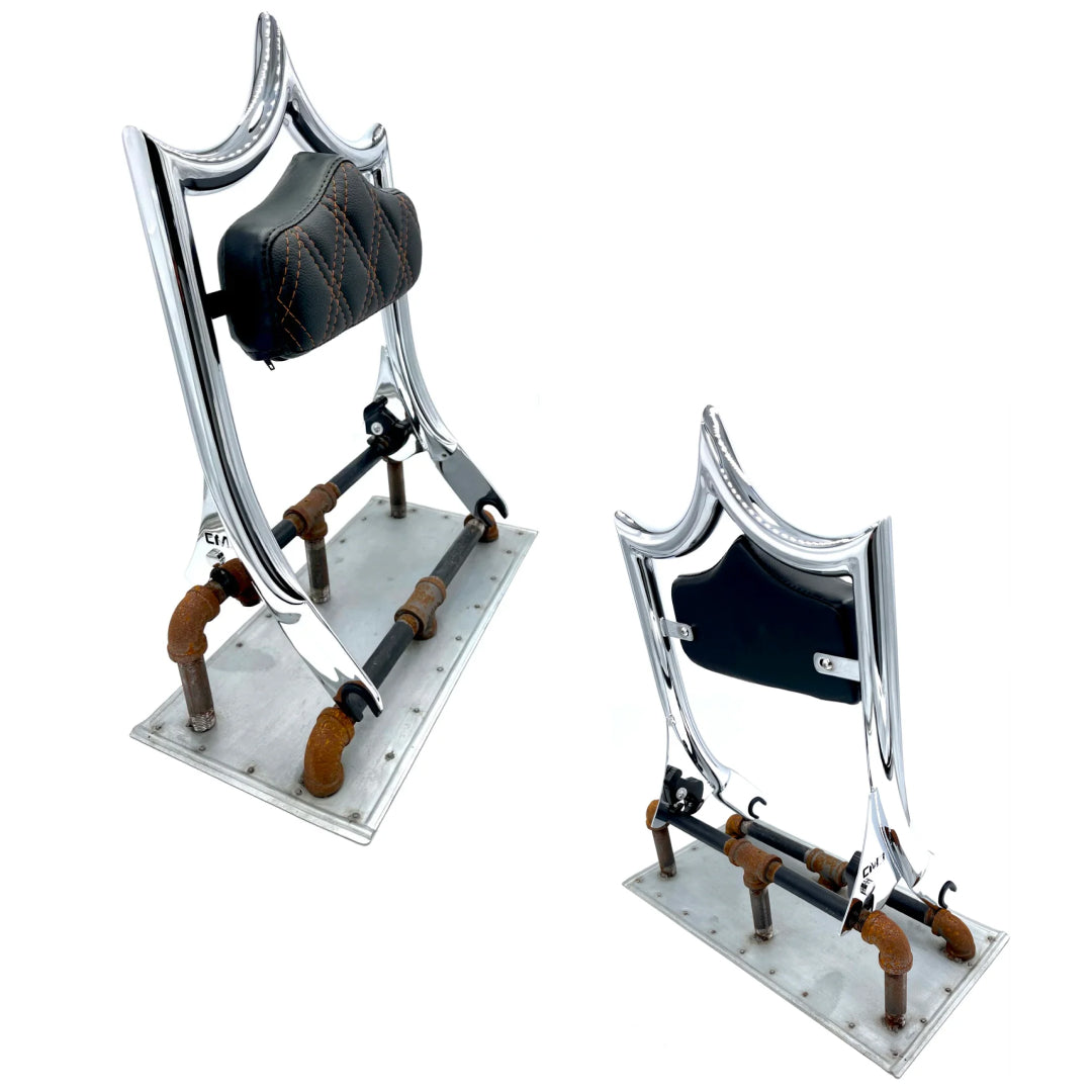 El Rey Backrest | 2009-2025 Dos Equis | Show Chrome Orange Double Diamond | CMC Motorsports