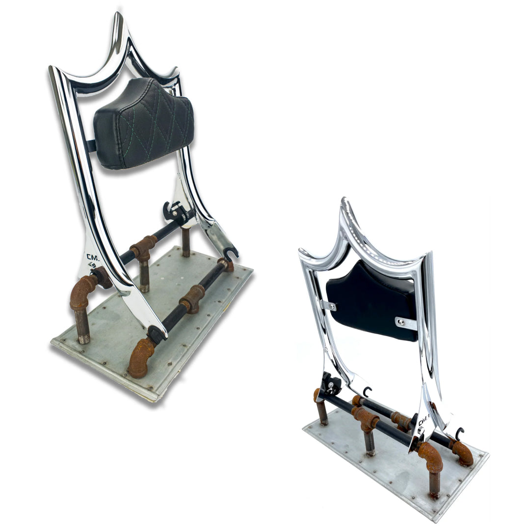 El Rey Backrest | 2009-2025 Dos Equis | Show Chrome Snake Venom Double Diamond | CMC Motorsports