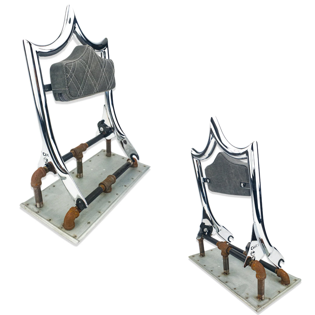 El Rey Backrest | 2009-2025 Dos Equis | Show Chrome Viejito Vintage Black | CMC Motorsports