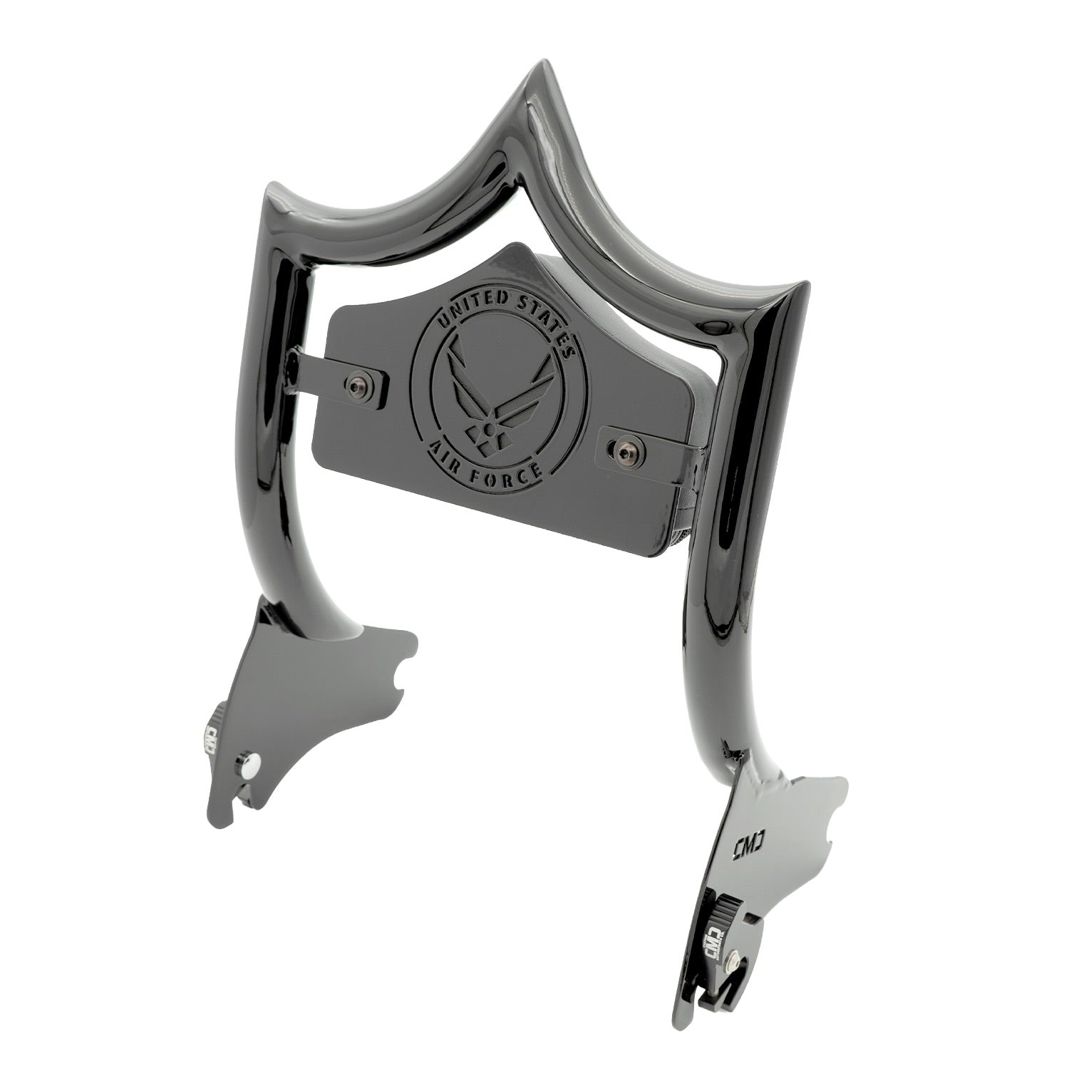 SMALL BACKPLATE for El Rey Backrest™ - AIR FORCE (Chrome or Black) | | CMC Motorsports