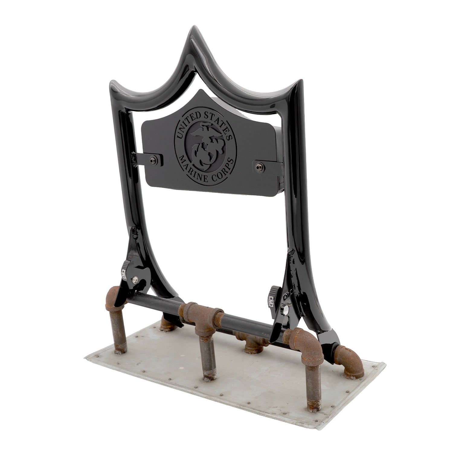 LARGE BACKPLATE for El Rey Backrest™ - MARINES (Chrome or Black) | | CMC Motorsports