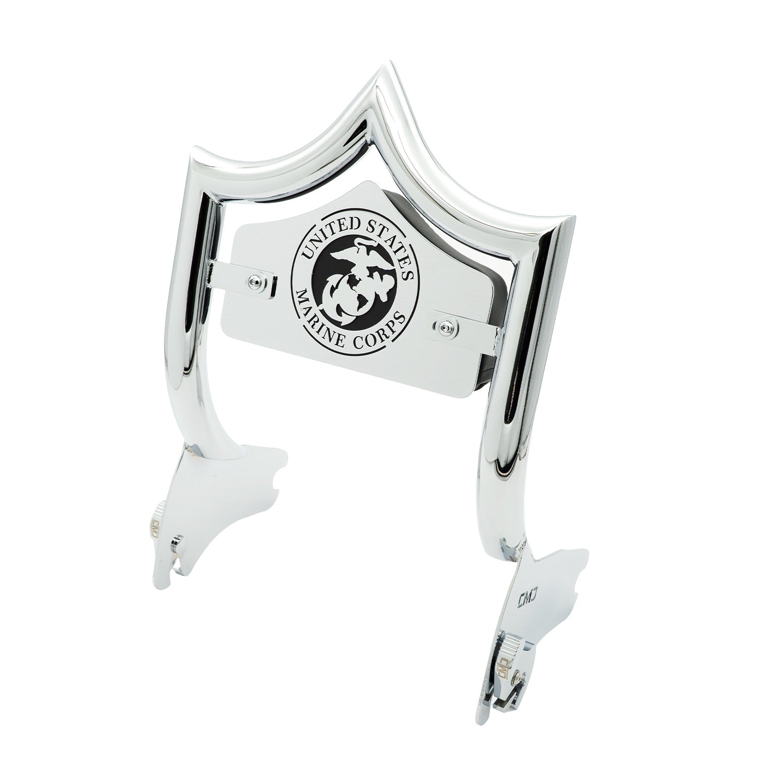 SMALL BACKPLATE for El Rey Backrest™ - MARINES (Chrome or Black) | | CMC Motorsports