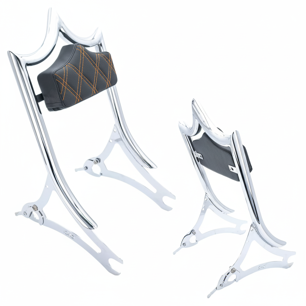 El Rey Backrest | 2014-2025 Indian | Show Chrome Orange Double Diamond | CMC Motorsports