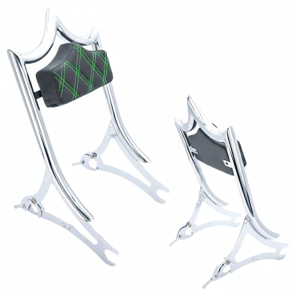 El Rey Backrest | 2014-2025 Indian | Show Chrome Green Double Diamond | CMC Motorsports