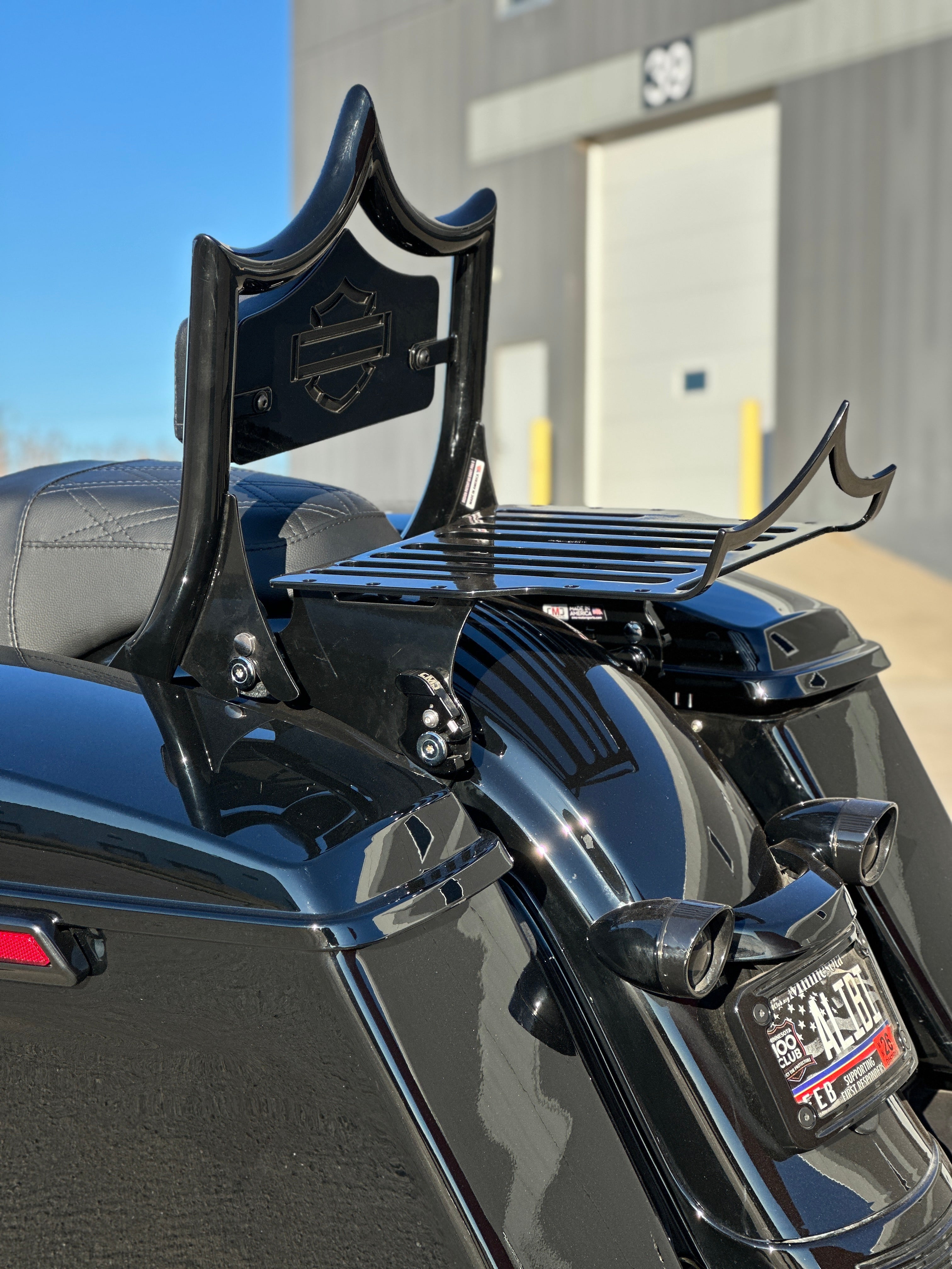 CMC LUGGAGE RACK “KING ME” GLOSS BLACK (2009-2025 Touring) | | CMC Motorsports