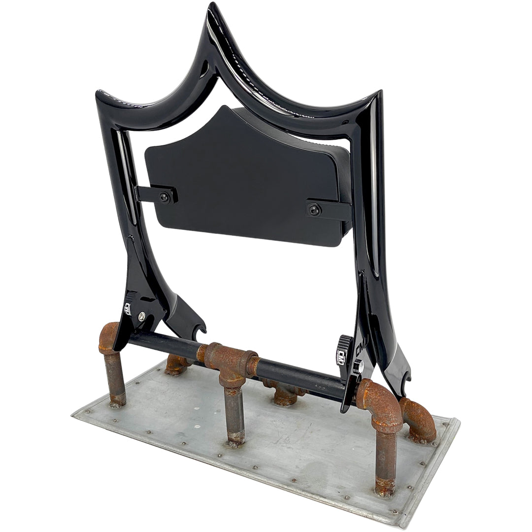 LARGE BACKPLATE for El Rey Backrest™ - Solid (Chrome or Black) | Gloss Black | CMC Motorsports