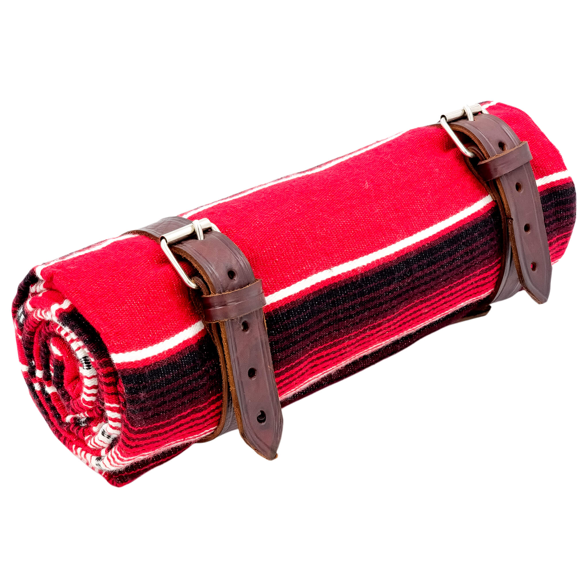 El Rey Serape Blanket Roll - Red | Smooth (Ox Blood) | CMC Motorsports