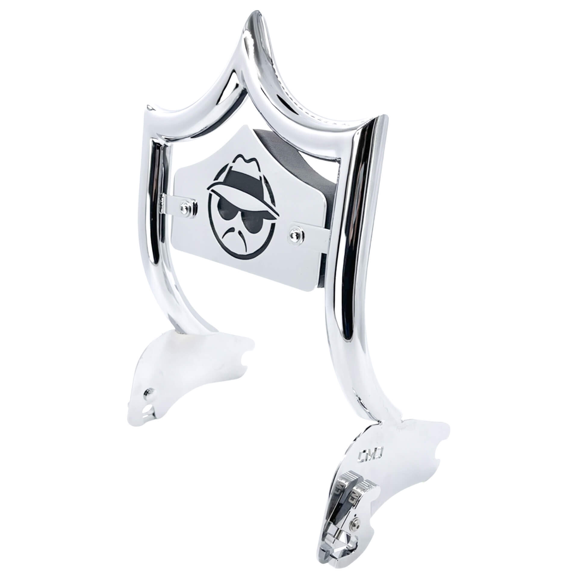 SMALL BACKPLATE for El Rey Backrest™ - VATO LOCO (Chrome or Black) | Show Chrome | CMC Motorsports