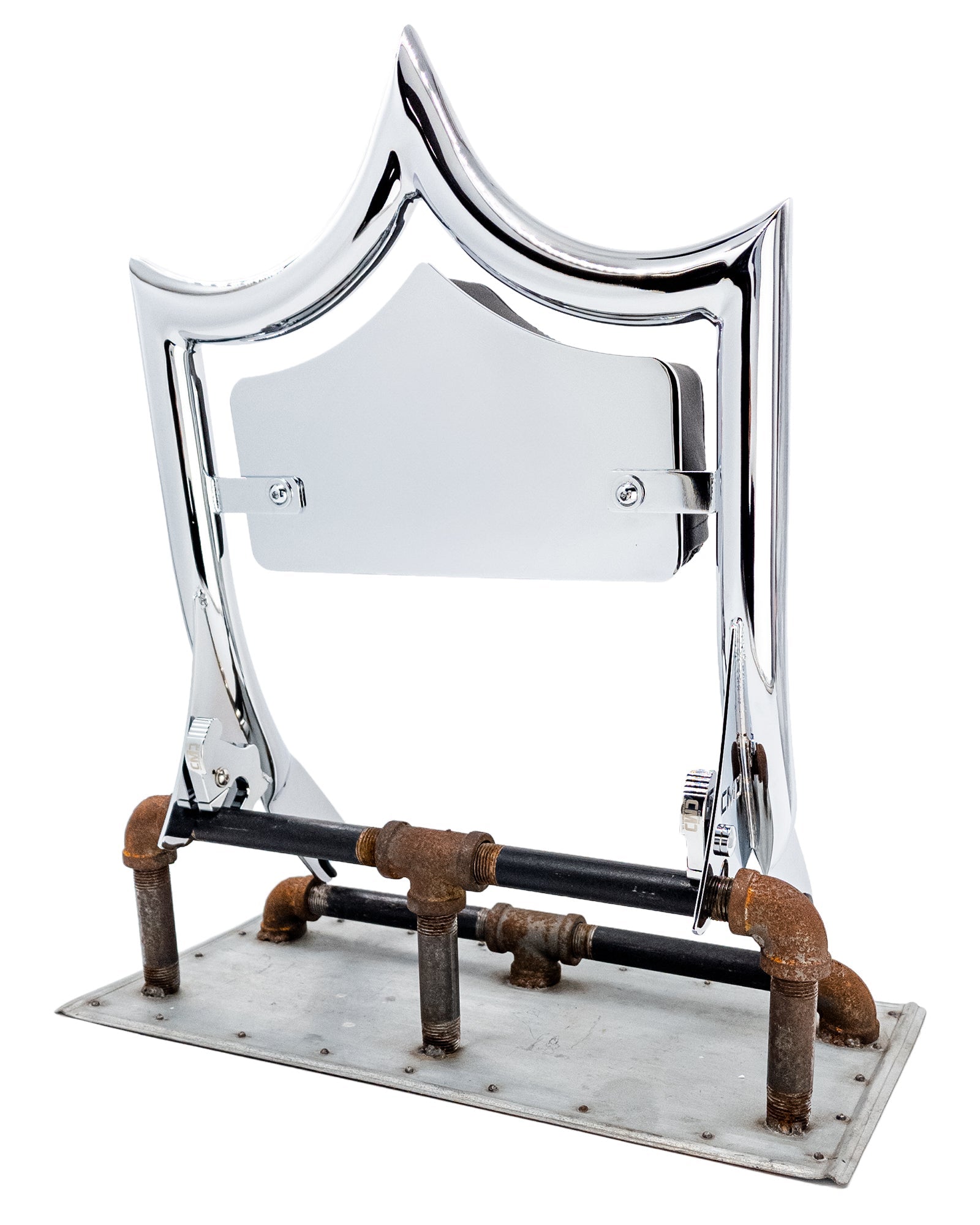 LARGE BACKPLATE for El Rey Backrest™ - Solid (Chrome or Black) | Show Chrome | CMC Motorsports