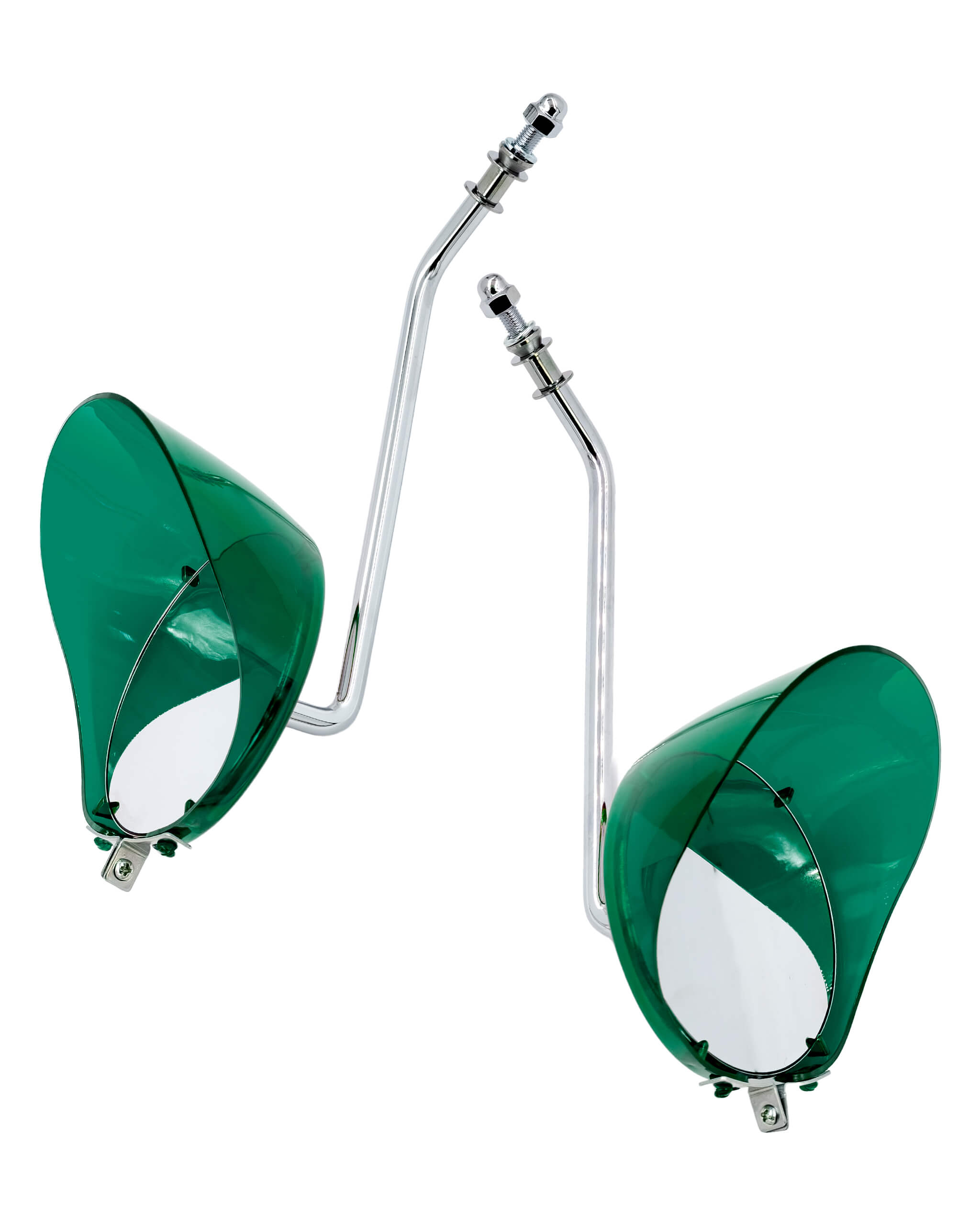 CMC "Gangster" Mirrors | Chrome / Jade Visors | | CMC Motorsports