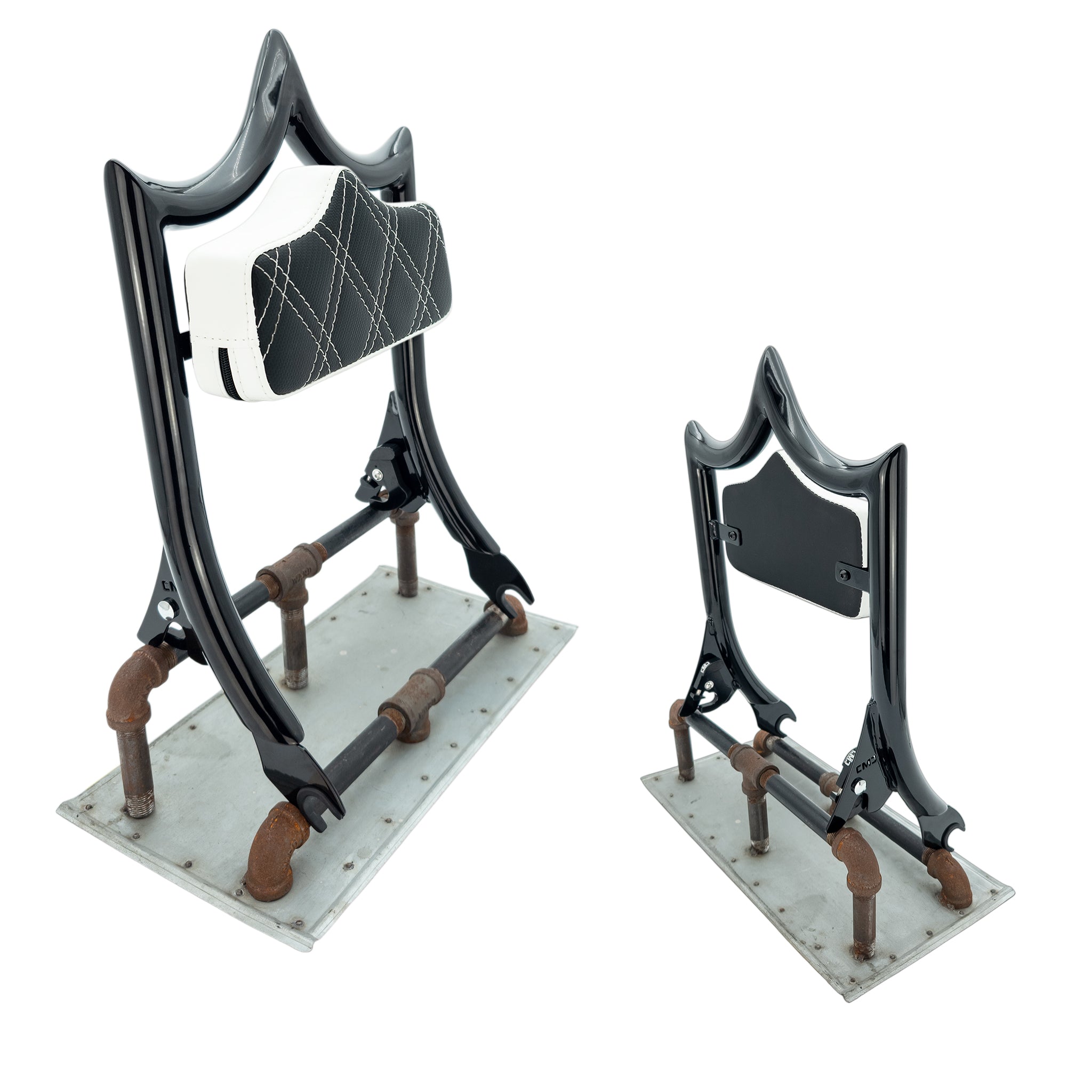 El Rey Backrest | 2009-2025 Classic | Racer | Gloss Black Racer White | CMC Motorsports