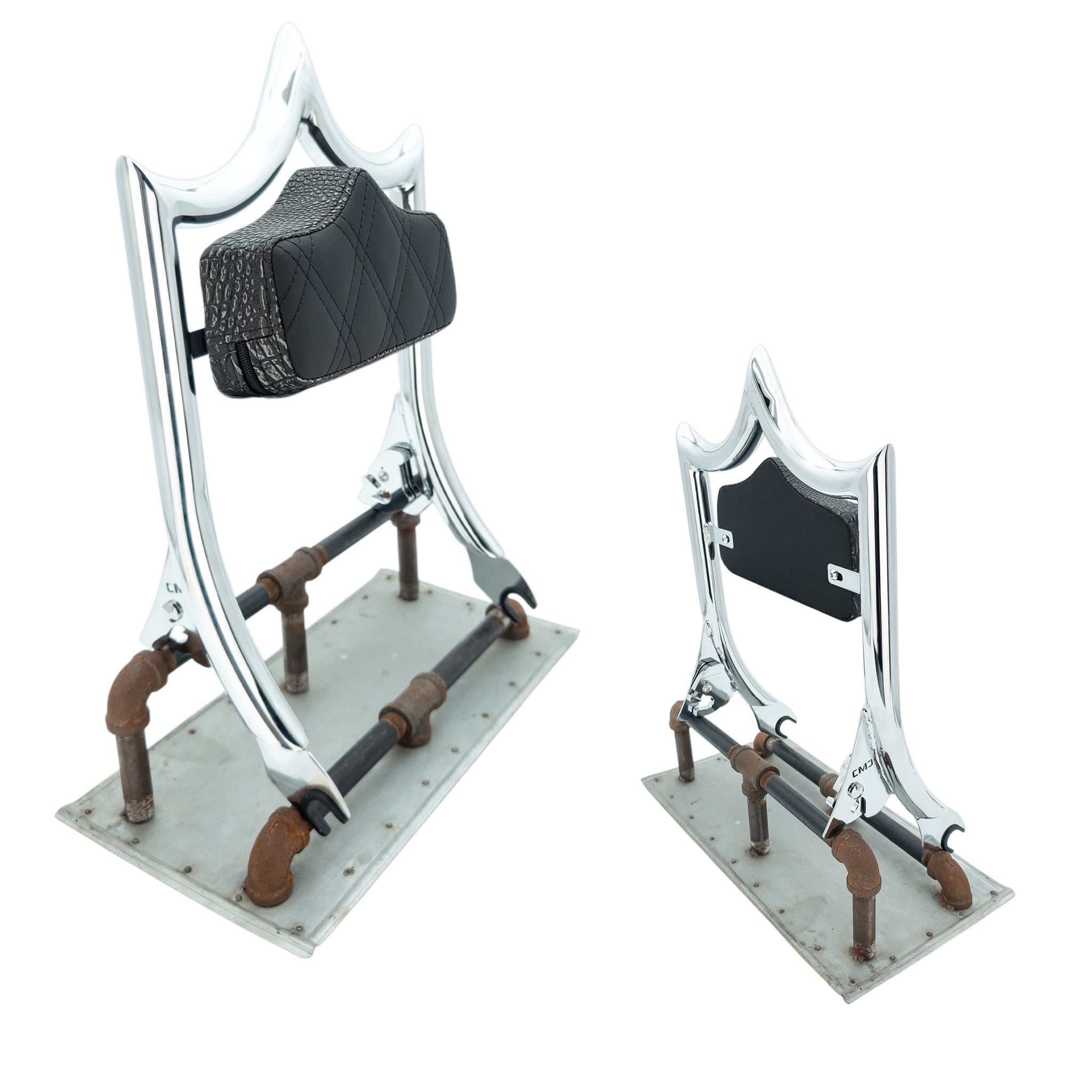 El Rey Backrest | 2009-2025 Classic | Luxe | Show Chrome Gator - Aged Ebony | CMC Motorsports